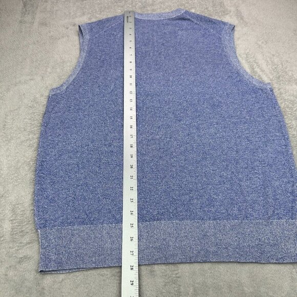 Brooks Brothers Sweater Vest Men Large Performance Blue Golf V Neck Sleeveless - Picture 7 of 9